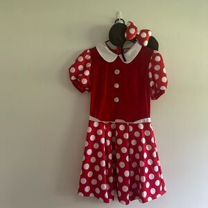 Playful Red Polka Dot Dress with Headband